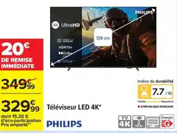 Carrefour PHILIPS Téléviseur LED 4K offre