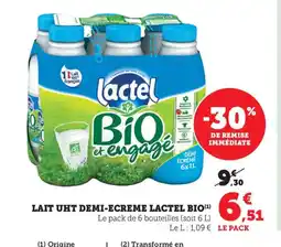 Bi1 LACTEL BIO Lait uht demi-ecreme offre