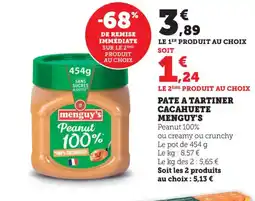Bi1 MENGUY'S Pate a tartiner cacahuete offre