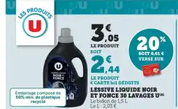 Bi1 U Lessive liquide noir et fonce 30 lavages offre