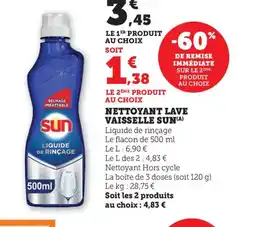 Bi1 SUN Nettoyant lave vaisselle offre