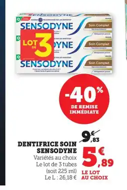 Bi1 SENSODYNE Dentifrice soin offre