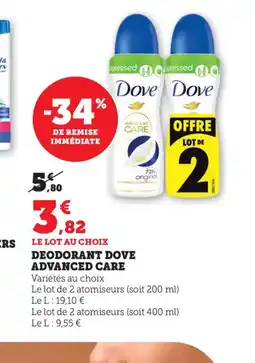 Bi1 Deodorant dove advanced care offre