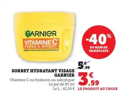Bi1 GARNIER Sorbet hydratant visage offre
