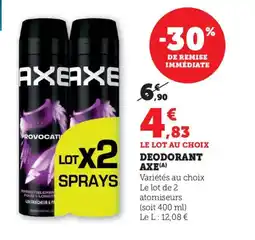 Bi1 AXE Deodorant offre