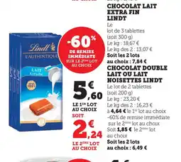 Bi1 LINDT Extra fin offre