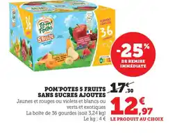 Bi1 POM'POTES 5 Fruits sans sucres ajoutes offre