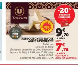 Bi1 Reblochon de savoie la pièce aop u saveurs offre