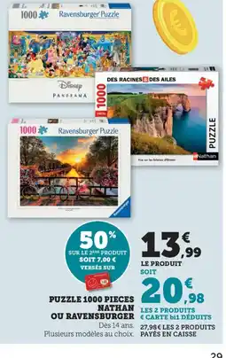 Bi1 Puzzle 1000 pieces nathan ou ravensburger offre