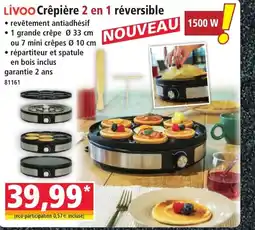 Norma LIVOO Crêpière 2 en 1 réversible offre
