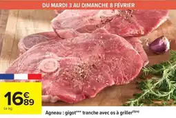 Carrefour Market Agneau: gigot tranche avec os à griller offre