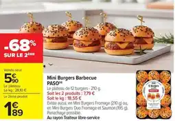 Carrefour Market Mini burgers barbecue paso offre