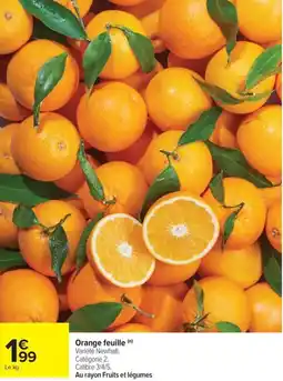 Carrefour Market Orange feuille offre