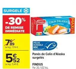 Carrefour Market Panés de colin d'alaska surgelés findus offre