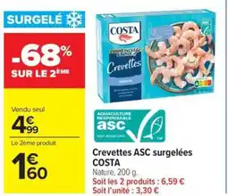 Carrefour Market Crevettes asc surgelées costa offre