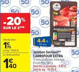 Carrefour Market Jambon serrano carrefour extra offre