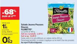 Carrefour Market Salade jeunes pousses douces florette offre