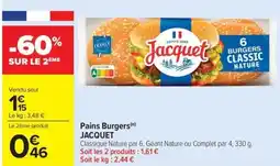 Carrefour Market Pains burgers jacquet offre