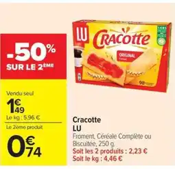 Carrefour Market Cracotte lu offre
