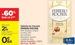 Carrefour Market Tablette de chocolat ferrero rocher offre