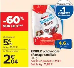 Carrefour Market Kinder schokobons partage familial offre