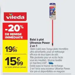 Carrefour Market Balai à plat Ultramax Power 2 en 1 offre