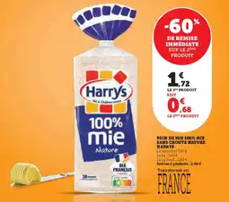 Super U Pain de mie 100% mie sans croute nature harrys offre