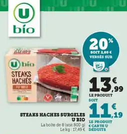 Super U Steaks haches surgeles u bio offre