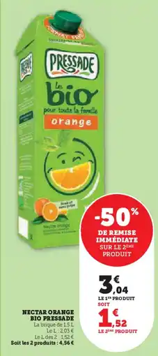 Super U Nectar orange bio pressade offre