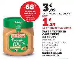 Super U Pate a tartiner cacahuete menguy's offre