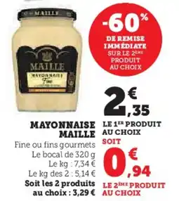 Super U Mayonnaise maille offre