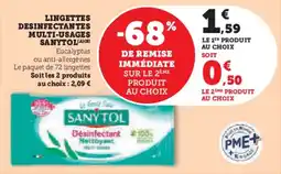 Super U Lingettes desinfectantes multi-usages sanytol offre