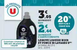 Super U Lessive liquide noir et fonce 30 lavages u offre