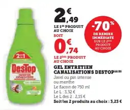 Super U Gel entretien canalisations destop offre