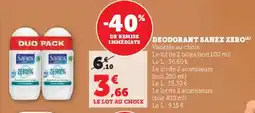 Super U Deodorant sanex zero offre