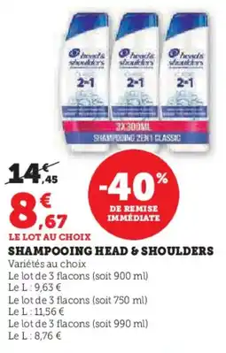 Super U Shampooing head & shoulders offre