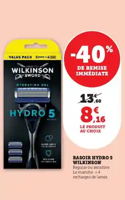 Super U Rasoir hydro 5 wilkinson offre