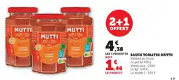 Super U Sauce tomates mutti offre