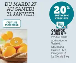 Super U Orange a jus u offre