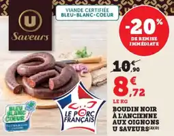 Super U Boudin noir à l'ancienne aux oignons u saveurs offre