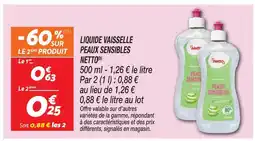 Netto Netto liquide vaisselle peaux sensibles offre