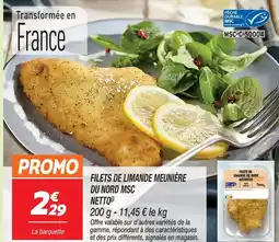 Netto Netto filets de limande meunière du nord msc offre
