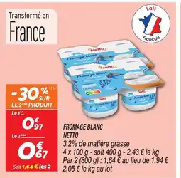 Netto Netto fromage blanc nature 3.2% de matière grasse offre
