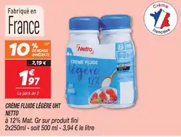 Netto Netto crème fluide légère uht offre