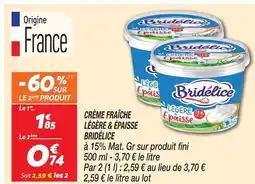 Netto Bridélice crème fraîche légère & épaisse offre