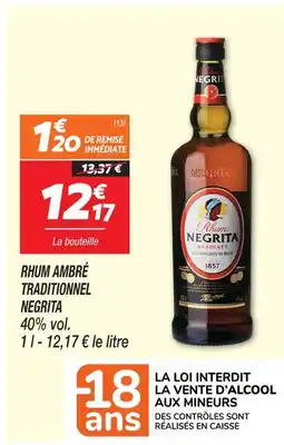 Netto Negrita rhum ambré traditionnel offre