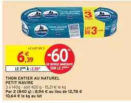 Intermarché Petit navire thon entier au naturel offre