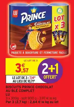Intermarché Lu biscuits prince chocolat au blé complet offre