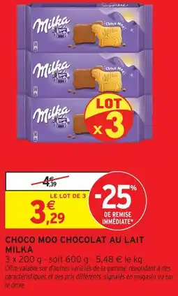 Intermarché Milka choco moo chocolat au lait offre