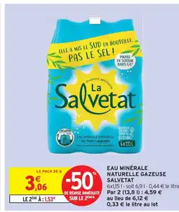Intermarché La salvetat eau minérale naturelle gazeuse offre